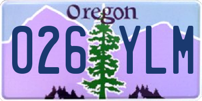 OR license plate 026YLM