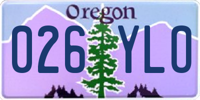 OR license plate 026YLO