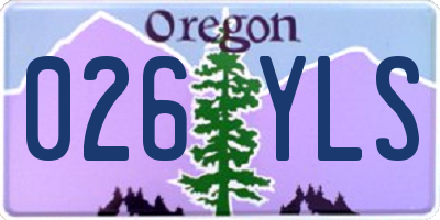 OR license plate 026YLS