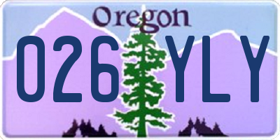 OR license plate 026YLY