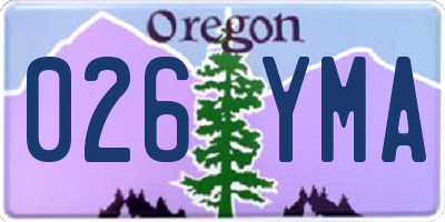 OR license plate 026YMA