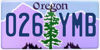 OR license plate 026YMB