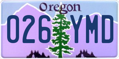 OR license plate 026YMD