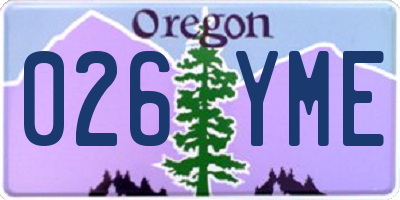 OR license plate 026YME
