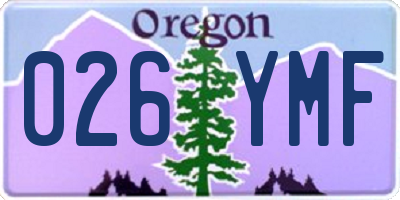 OR license plate 026YMF