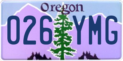 OR license plate 026YMG