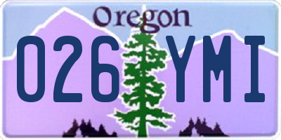 OR license plate 026YMI