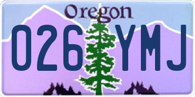 OR license plate 026YMJ