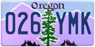 OR license plate 026YMK
