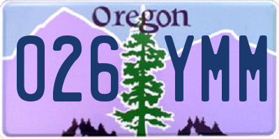 OR license plate 026YMM