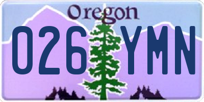 OR license plate 026YMN