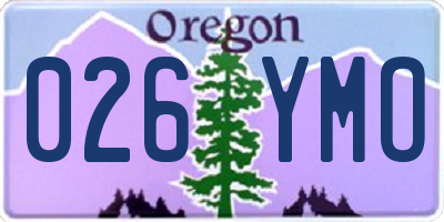 OR license plate 026YMO