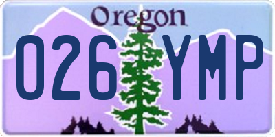 OR license plate 026YMP