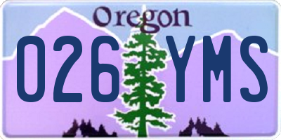 OR license plate 026YMS