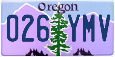 OR license plate 026YMV