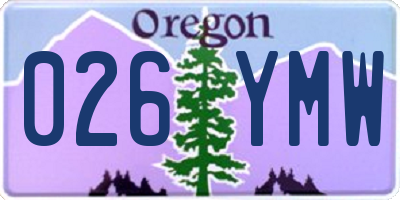 OR license plate 026YMW