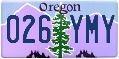 OR license plate 026YMY