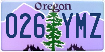 OR license plate 026YMZ