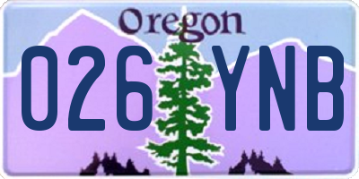 OR license plate 026YNB