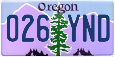 OR license plate 026YND