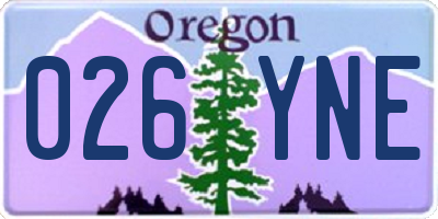 OR license plate 026YNE