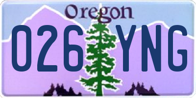 OR license plate 026YNG
