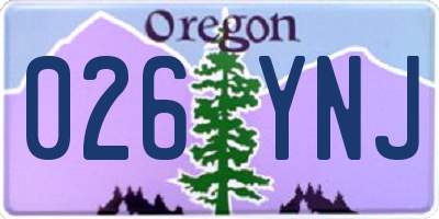 OR license plate 026YNJ