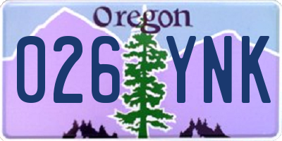 OR license plate 026YNK