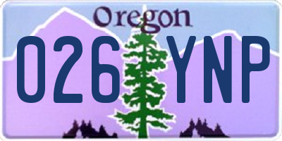 OR license plate 026YNP