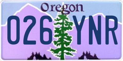 OR license plate 026YNR