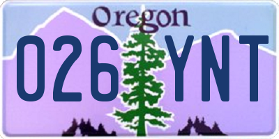 OR license plate 026YNT