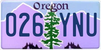 OR license plate 026YNU