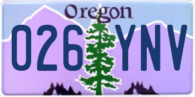 OR license plate 026YNV