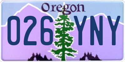OR license plate 026YNY