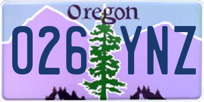 OR license plate 026YNZ