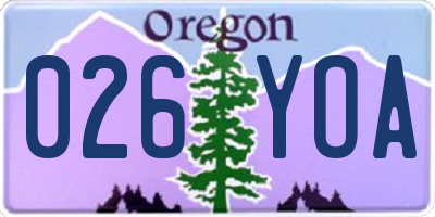 OR license plate 026YOA