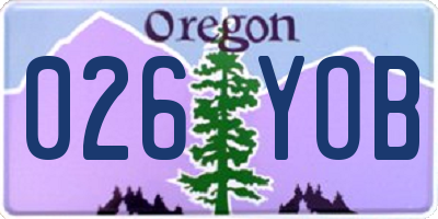 OR license plate 026YOB