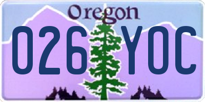 OR license plate 026YOC