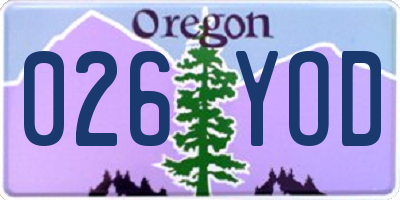 OR license plate 026YOD