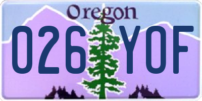 OR license plate 026YOF