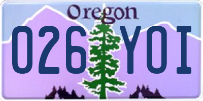 OR license plate 026YOI
