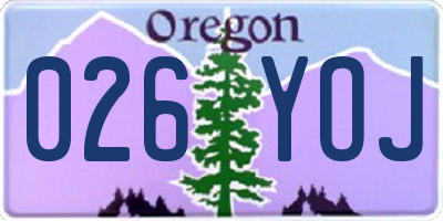 OR license plate 026YOJ