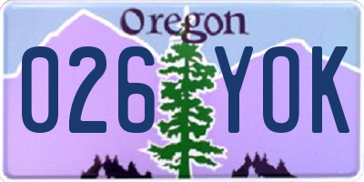 OR license plate 026YOK