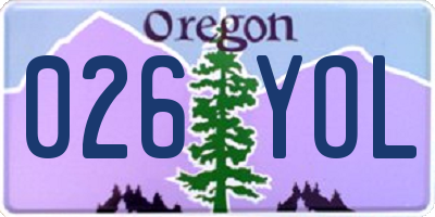 OR license plate 026YOL