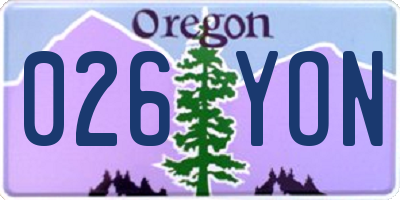 OR license plate 026YON