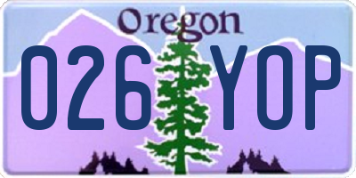 OR license plate 026YOP
