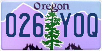 OR license plate 026YOQ