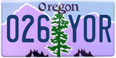 OR license plate 026YOR