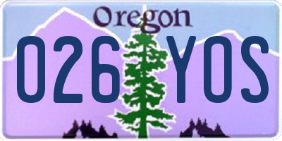 OR license plate 026YOS