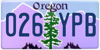 OR license plate 026YPB